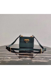 First-class Quality Prada Saffiano leather Prada Symbole bag 1BD270 blackish green HV02291VJ28