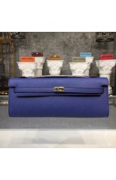 Hermes Kelly Clutch Epsom calfskin H0588 blue HV05928uZ84