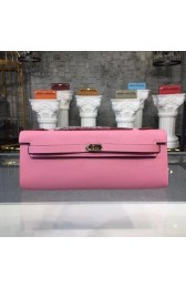 Hermes Kelly Clutch Epsom calfskin H0588 pink HV02400NP24