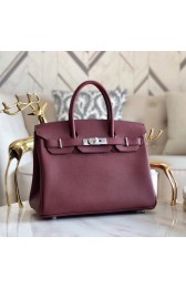 Hermes original Epsom Leather HB35O Burgundy&silver Metal HV02322JD28