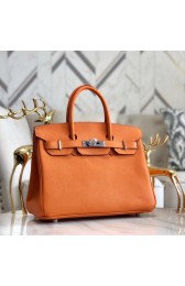 Hermes original Epsom Leather HB35O orange&silver Metal HV00380DV39