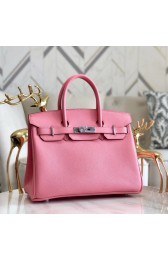 Hermes original Epsom Leather HB35O pink&silver Metal HV03490CC86