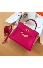 Hermes original Togo leather kelly bag KL320 rose HV07520JD63