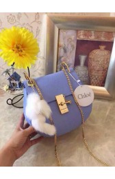 High Quality Imitation Chloe Drew Shoulder Bags Calfskin Leather 3369 Light Blue HV00710Vu82