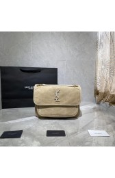 High Quality Replica Yves Saint Laurent IN SUEDE AND SMOOTH LEATHER Y498894E brown HV05623aR54