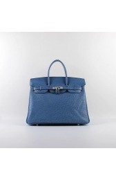 Imitation 2015 Hermes new models ostrich pattern 6089 dark blue silver chain HV00232RC38