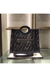 Imitation AAA Fendi RUNAWAY PU tote bag 8BH360A black HV00747kf15