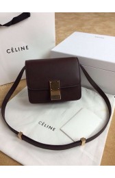 Imitation Celine Classic Box mini Flap Bag Smooth Leather 11041 Burgundy HV07754KV93