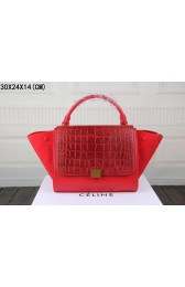 Imitation Celine new model crocodile with nubuck leather with plain 3342 red HV10814SU34