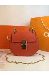 Imitation Chloe Drew Shoulder Bags Calfskin Leather 2709 Orange HV10170VO34