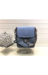 Imitation Chloe Faye original suede leather Backpack C4756 blue HV10203lH78