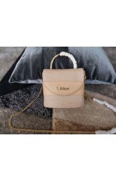 Imitation Chloe Small Aby Lock Chain Bag in Embossed Lizard Effect on Calfskin & Goatskin 3S035 Apricot HV00523ye39