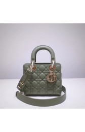 Imitation Dior lucky badges Original sheepskin Tote Bag A88035 green HV11179SU34