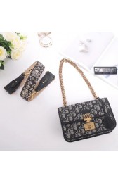 Imitation Dioraddict bag in black Dior Oblique jacquard canvas calfskin leather M042 HV01394zn33