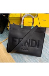 Imitation FENDI SUNSHINE MEDIUM black leather shopper 8BH386A HV01253ye39