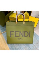 Imitation FENDI SUNSHINE MEDIUM green leather shopper 8BH386A HV10777Xr29