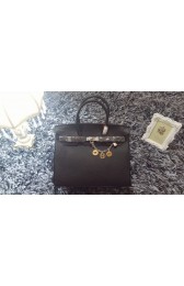 Imitation Hermes Birkin 35cm tote bag litchi leather H35 black HV08739Za30