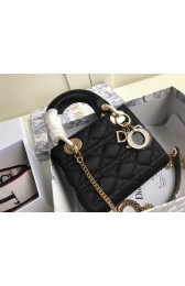 Imitation High Quality MINI LADY DIOR SATIN BAG M424 black HV04507Bo39