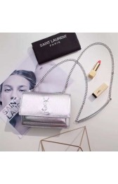 Imitation High Quality Yves Saint Laurent Original leather mini Shoulder Bag 452157 silver HV01477HH94