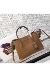 Imitation prada medium saffiano lux tote original leather bag bn2755 tan&gray HV11991SU58