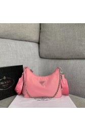 Imitation Prada Re-Edition 2005 nylon shoulder bag 1BH204 pink HV08192AI36