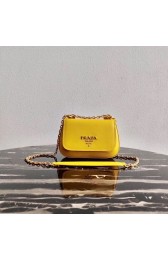 Imitation Prada Saffiano leather shoulder bag 2BD275 yellow HV07600sJ18