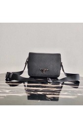 Imitation Prada Saffiano leather shoulder bag 2VD038 black HV03277uq94