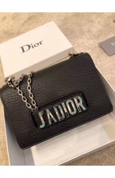 JADIOR FLAP BAG IN BLACK CALFSKIN M9000 HV11965xa43