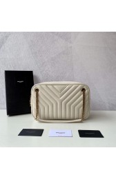 Knockoff AAAAA Yves Saint Laurent Calfskin Leather Shoulder Bag Y625386 white HV00733Jc39