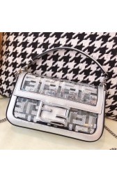 Knockoff Best FENDI BAGUETTE MON TRESOR PU Mini Shoulder Bag 8BR771A white HV11190sm35