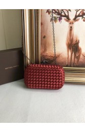 Knockoff BOTTEGA VENETA Knot snakeskin-trimmed satin clutch 62548 Burgundy HV11000NL80