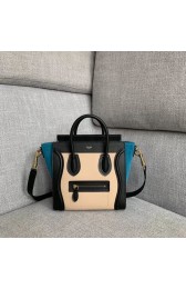 Knockoff CELINE NANO LUGGAGE BAG IN LAMINATED LAMBSKIN 189243-4 HV00236yN38