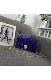 Knockoff DIORAMA WALLET ON CHAIN CLUTCH METALLIC CALFSKIN WITH MICRO-CANNAGE MOTIF S0328 blue HV06194Lg61