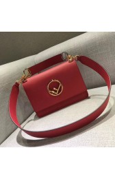 Knockoff Fendi Calfskin Leather Flap Shoulder Bag 6695 red HV08097ch31