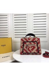 Knockoff Fendi KAN I LOGO Handbag 8BS087 red&pink HV11365NL80