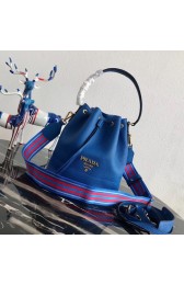 Knockoff Prada Leather bucket bag 1BE018 blue HV10323vf92