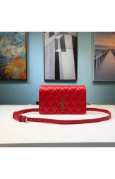 Knockoff SAINT LAURENT Angie quilted leather shoulder bag 568906 red HV10991fY84