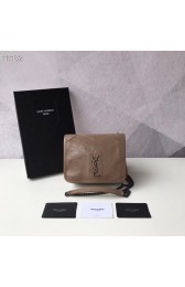 Knockoff SAINT LAURENT Niki Mini leather shoulder bag 03743 Chestnut HV01492cS18