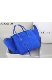 Luxury 2015 Celine classic nubuck leather with original leather 3341-4 brilliant blue HV01848kp43