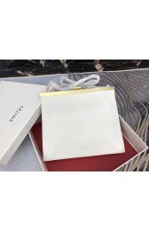 Luxury CELINE MINI CLASP BAG IN SMOOTH CALFSKIN 181053 WHITE HV01967bE46