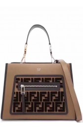 Luxury Fendi KAN I F Brown leather bag 8DH844 brown HV05300UV86