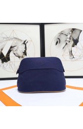 Luxury Hermes Cosmetic Bag H3699 Dark Blue HV08025Px24