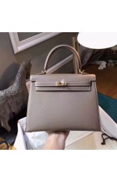 Luxury Hermes original epsom leather kelly Tote Bag KL2832 grey HV04768kp43