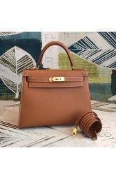 Luxury Hermes original Kelly Epsom Leather KL32 brown HV06712bE46