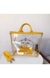 Luxury Prada Fabric and Plexiglas handbag 1BG164 yellow HV03893Lv15