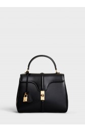 Luxury Replica CELINE SMALL 16 BAG IN SATINATED CALFSKIN A188003 black HV09229vv50