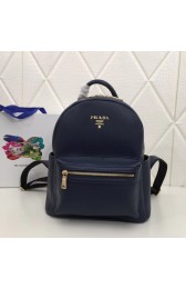 Prada Calf leather backpack 2819 dark blue HV03368fj51