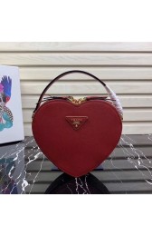 Prada Saffiano Original Leather Tote Heart Bag 1BH144 Red HV06592fo19