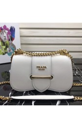 Prada Sidonie leather shoulder bag 1BD184 White HV01700zd34