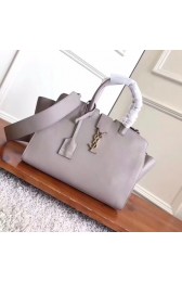 Quality SAINT LAURENT Monogram Cabas small leather tote 3807 grey HV00729Vu63